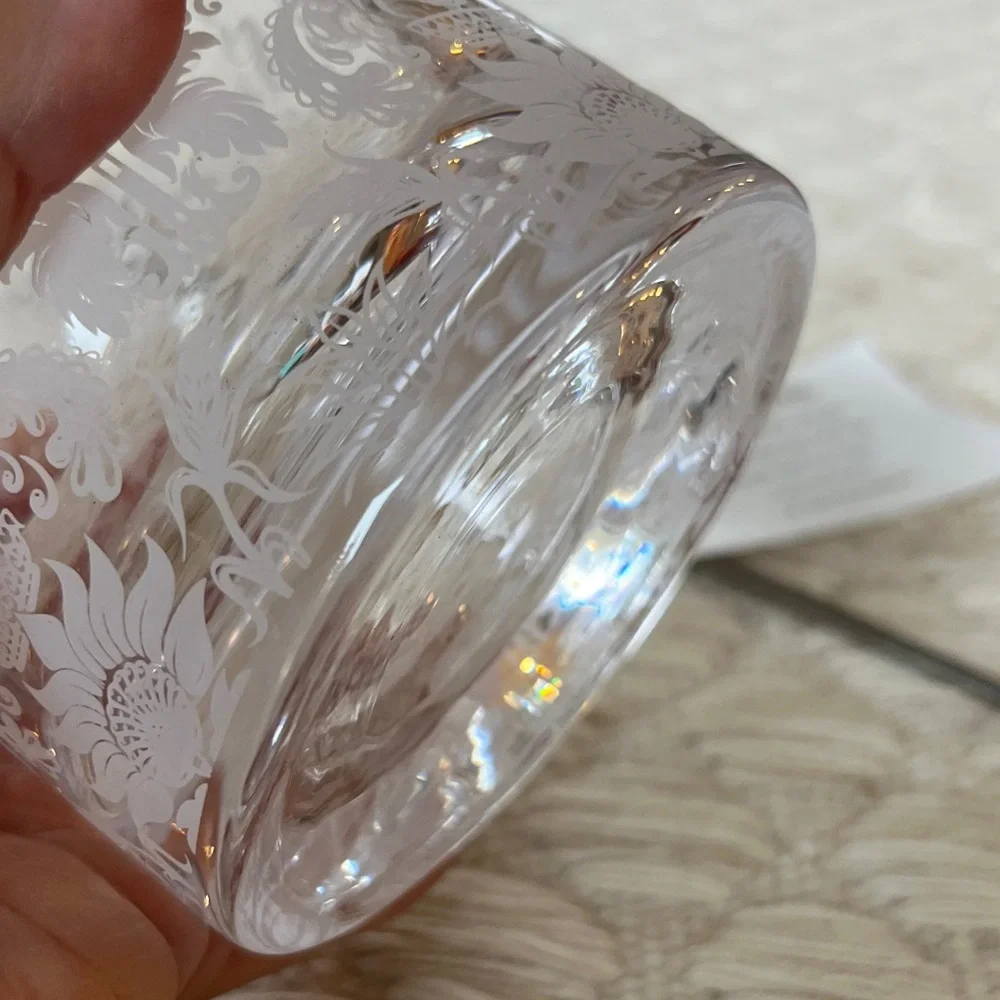 EUC Elegant Clear Etched Mixing Glass & spoon